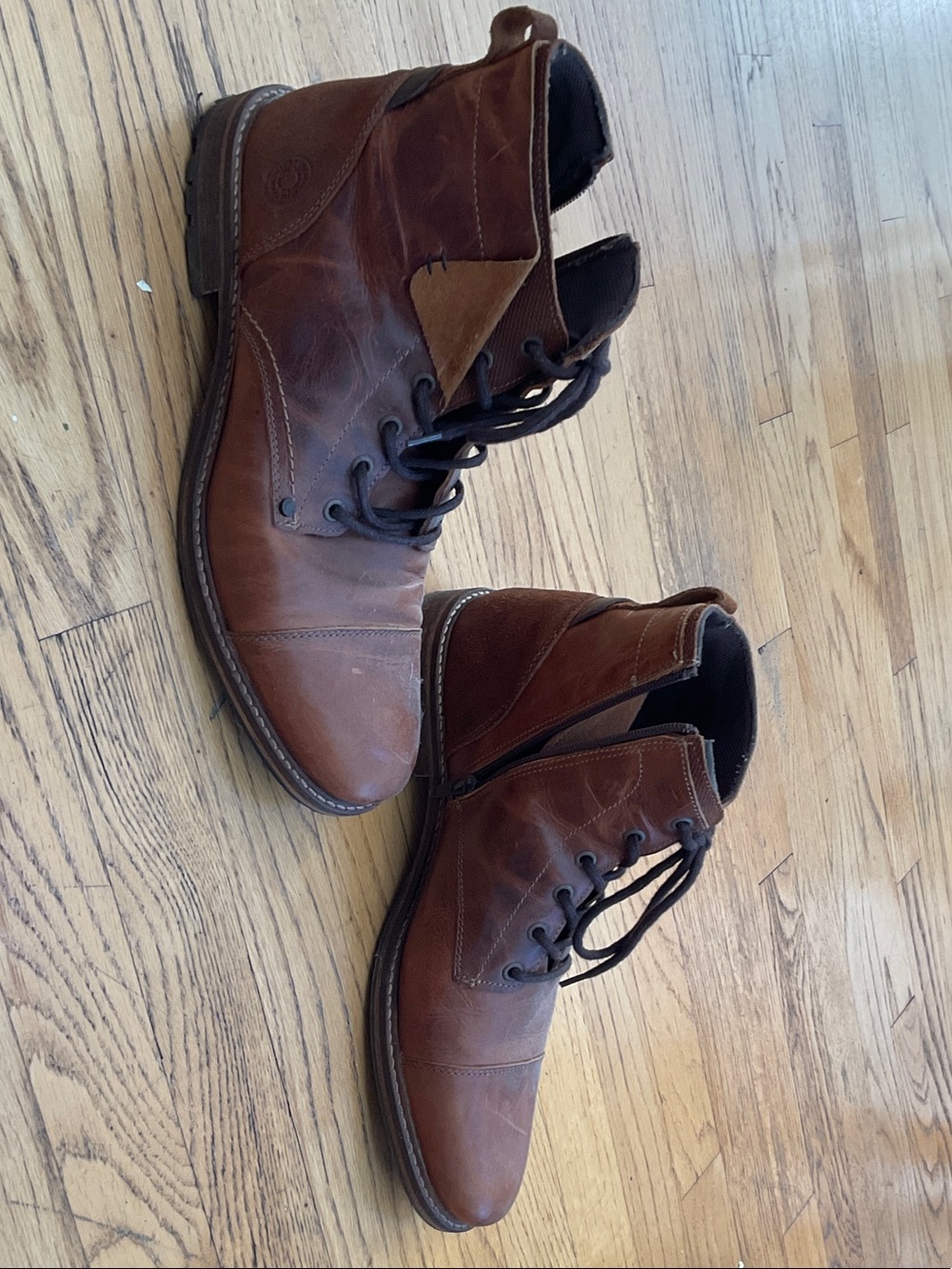 Bull Boxer Hand Crafted Portugal Men's Brown Leather Boots - Lace-Up Ankle Boots